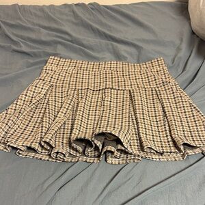 American Eagle Outfitters Plaid Skirt - Tan and Black